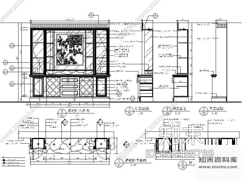 图块/节点欧式酒吧柜详图cad施工图下载【ID:832185789】