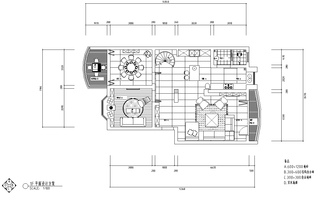 某现代风格别墅室内设计施工图附实景照片cad施工图下载【ID:161786105】