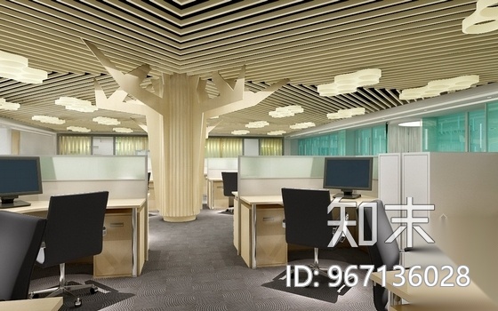 [北京]建筑工程企业集团现代办公楼装修图（含效果）cad施工图下载【ID:967136028】
