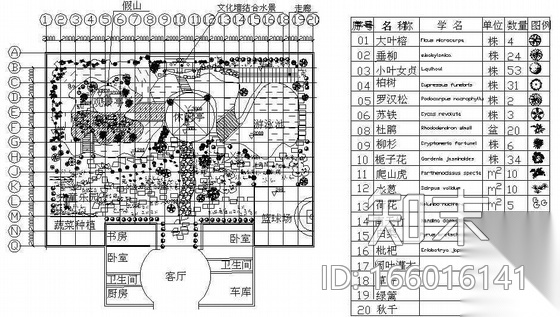 某古典庭院园林设计平面图cad施工图下载【ID:166016141】