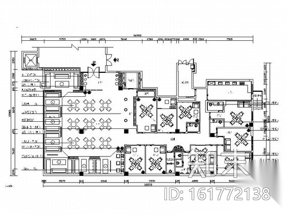 [山东]广场中式咖啡厅室内装修图（含效果）施工图下载【ID:161772138】