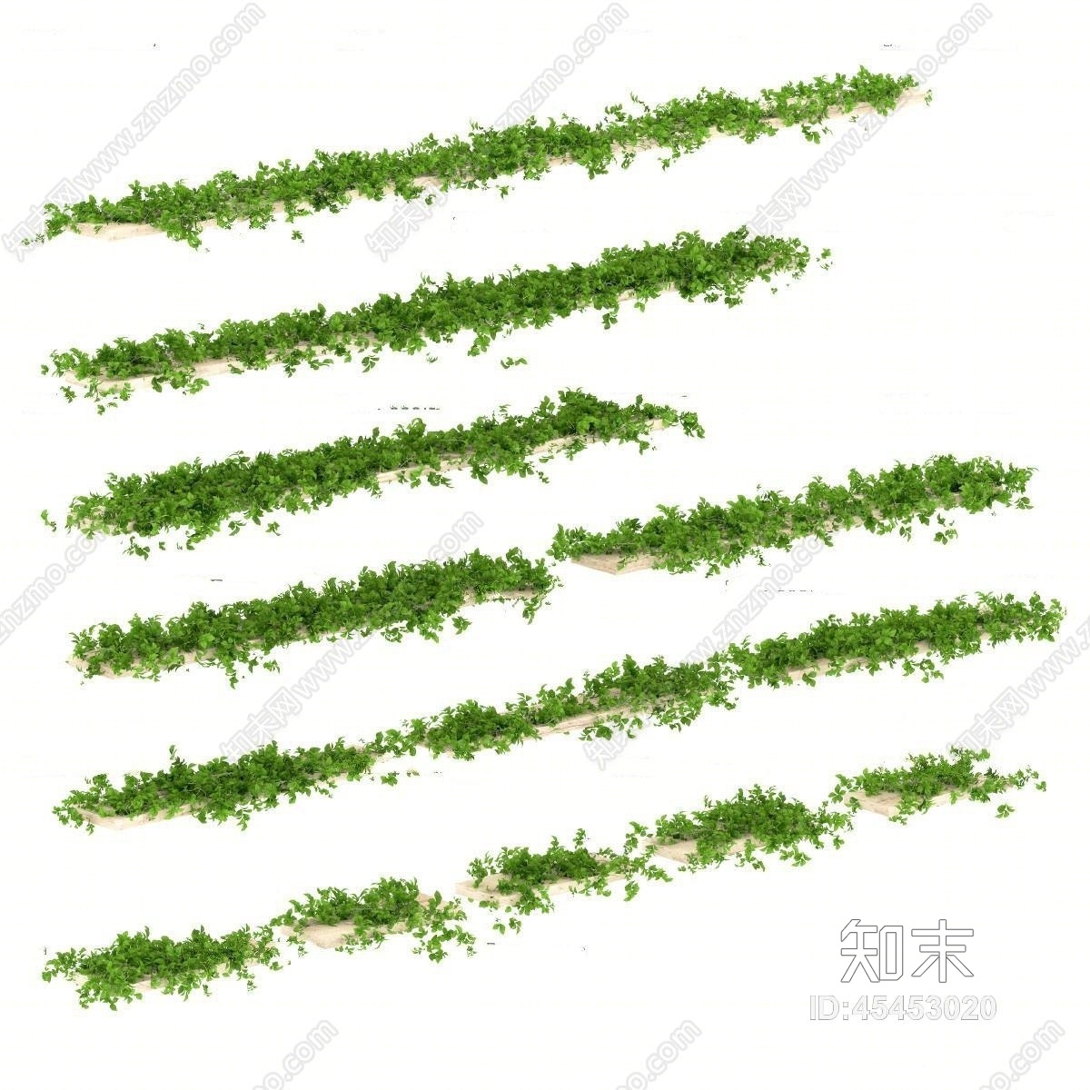 现代绿植藤蔓组合3D模型下载【ID:45453020】