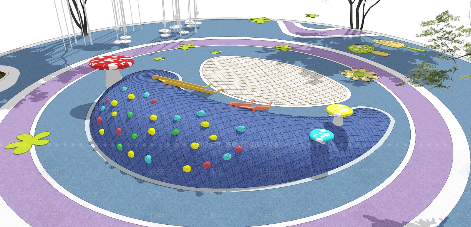 现代儿童沙坑滑梯SU模型下载【ID:175290173】