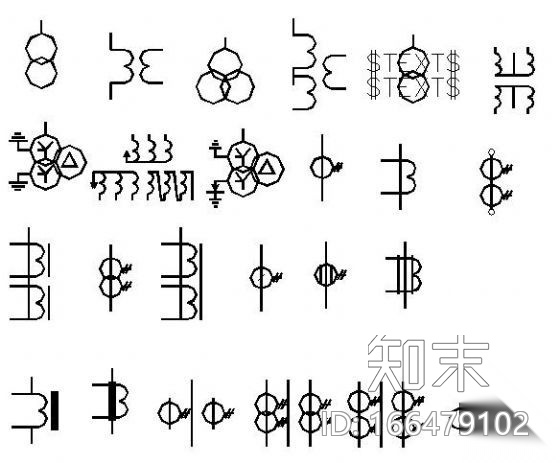 CAD常用电气元件cad施工图下载【ID:166479102】