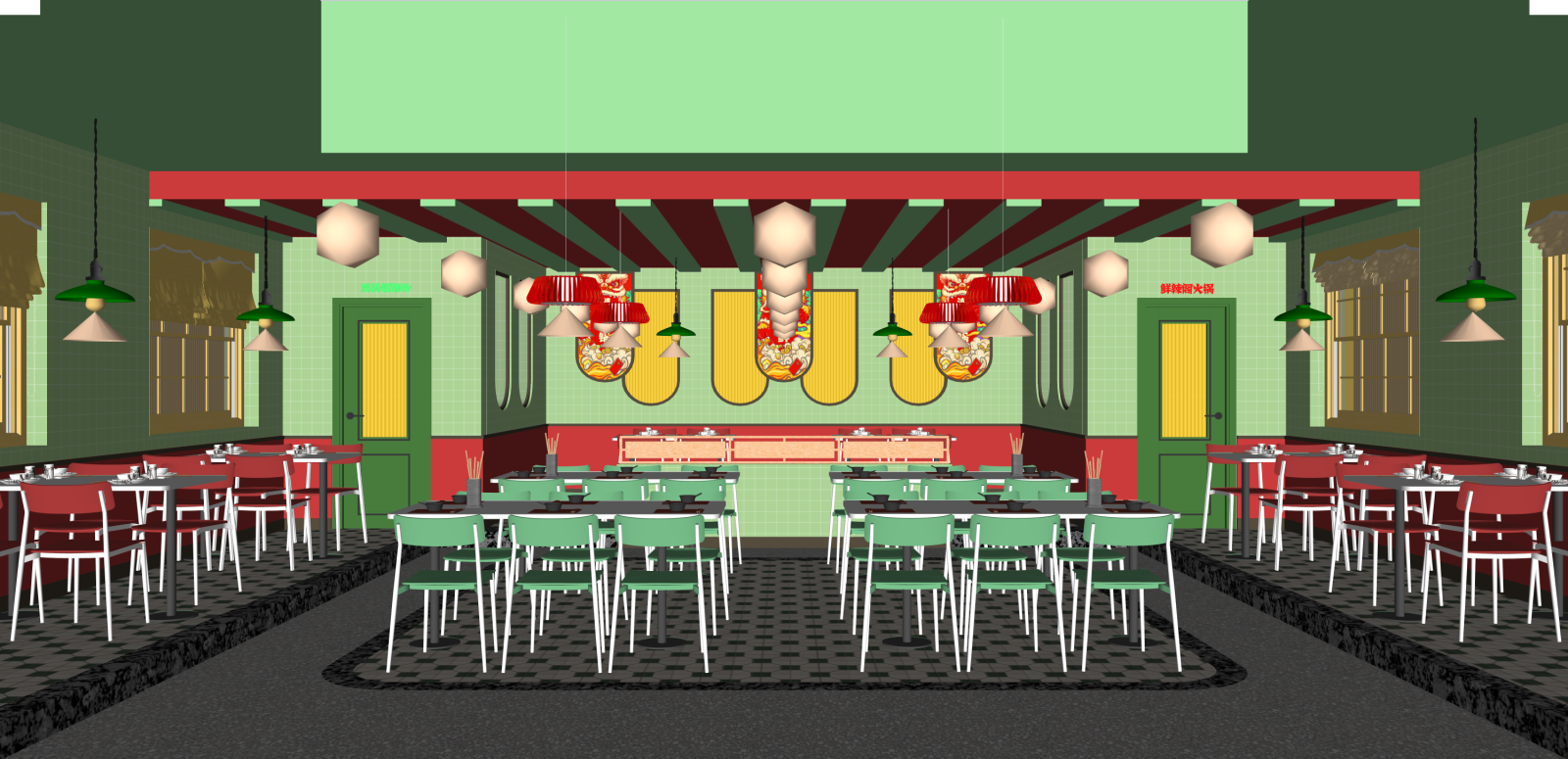 现代茶餐厅SU模型下载【ID:1215997400】