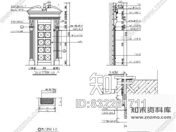 图块/节点欧式门详图cad施工图下载【ID:832261711】