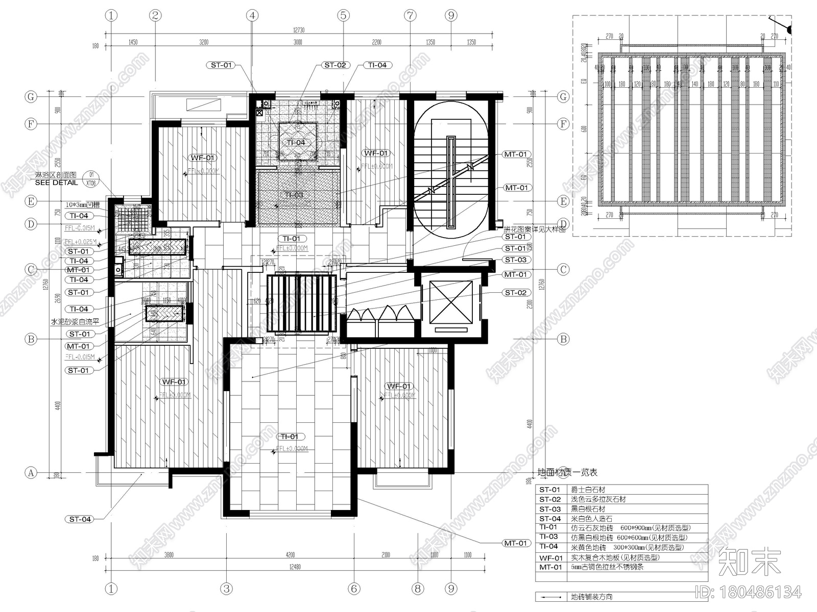 [北京]135㎡现代三居家装样板间装修施工图cad施工图下载【ID:180486134】