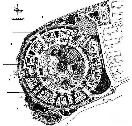 某小区中心花园景观总平面施工图下载【ID:161116108】