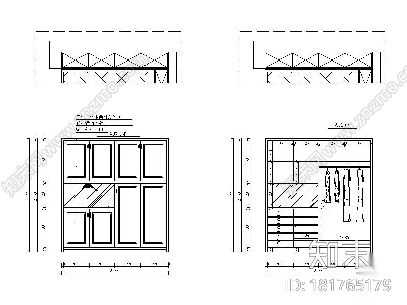 [湖南]新中式错层江景房设计施工图（含效果图）cad施工图下载【ID:181765179】