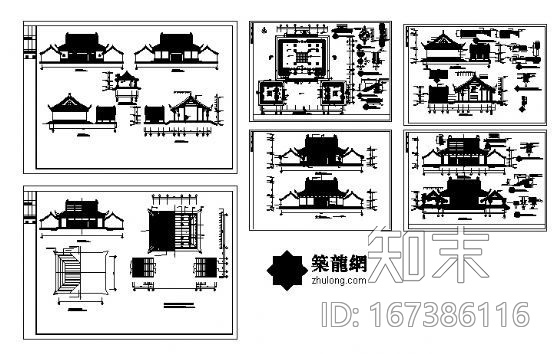 某财神殿建筑方案图cad施工图下载【ID:167386116】