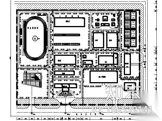 [河南]某培训基地绿化工程总图设计cad施工图下载【ID:166539141】