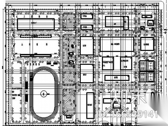 [河南]某培训基地绿化工程总图设计cad施工图下载【ID:166539141】