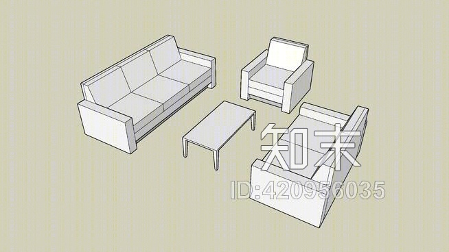 沙发SU模型下载【ID:420956035】