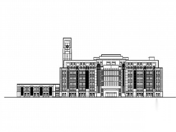 [上海]10层现代风格高校图书馆建筑施工图（知名设计院）cad施工图下载【ID:165407183】