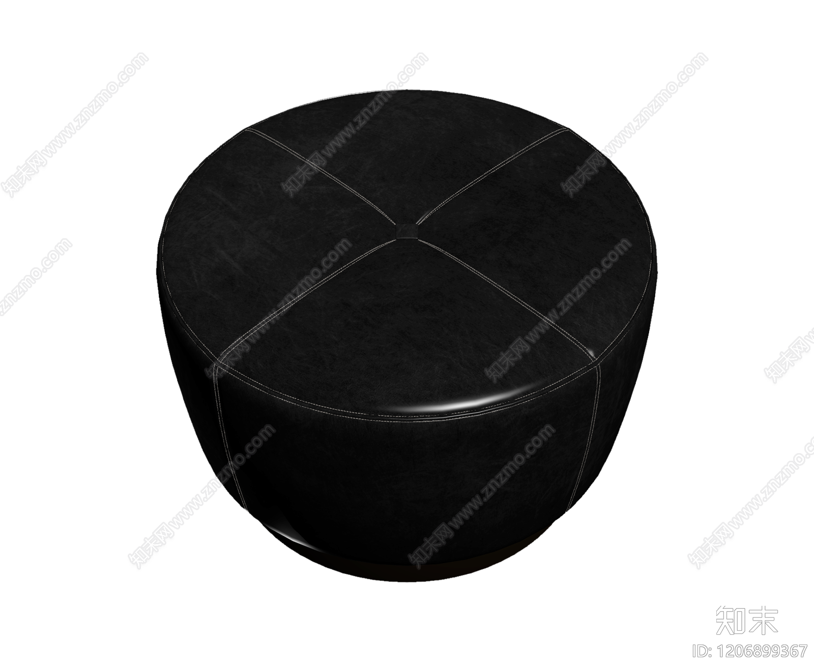 黑色皮革脚凳3D模型下载【ID:1206899367】