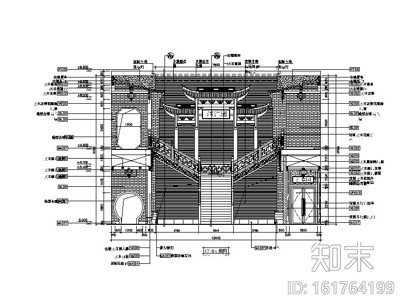 [北京]连锁中餐厅设计CAD施工图（含实景图）cad施工图下载【ID:161764199】