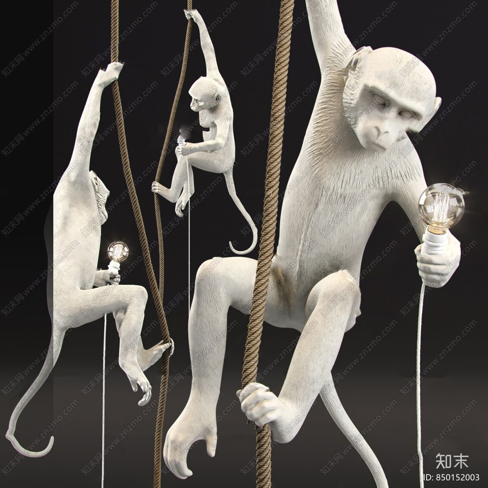 现代猴子吊灯3D模型下载【ID:850152003】