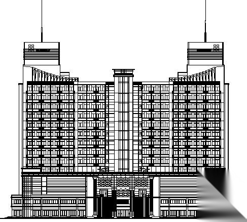 某十四层五星级酒店建筑方案设计图cad施工图下载【ID:151521145】