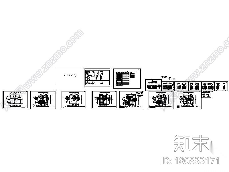 [东莞]某四居样板房室内装修图施工图下载【ID:180833171】