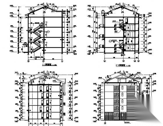 山西某住宅小区2栋住宅楼建筑结构施工图cad施工图下载【ID:167928111】
