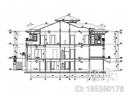 [上海]豪华气质欧式别墅装修设计CAD施工图cad施工图下载【ID:165560178】