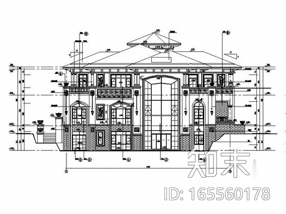 [上海]豪华气质欧式别墅装修设计CAD施工图cad施工图下载【ID:165560178】