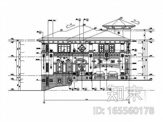 [上海]豪华气质欧式别墅装修设计CAD施工图cad施工图下载【ID:165560178】