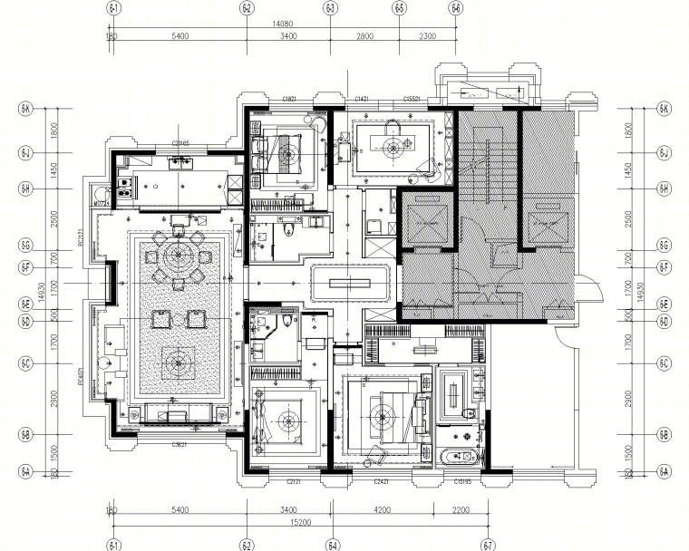 郑中-【CCD】北京泰禾住宅項目主力户型样板间丨CAD施工图+物料表丨91M丨2016.04.01施工图下载【ID:56995852】