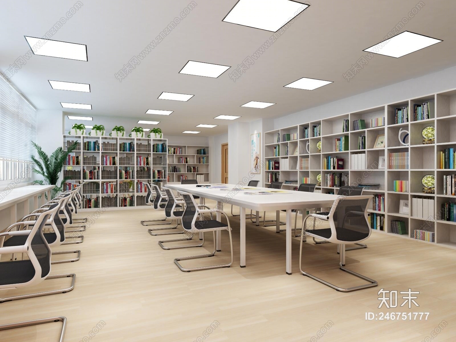 现代图书馆3D模型下载【ID:246751777】