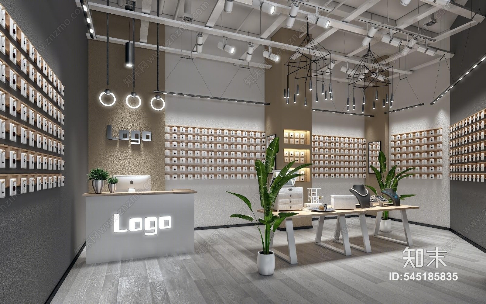 现代简约首饰店3D模型下载【ID:545185835】