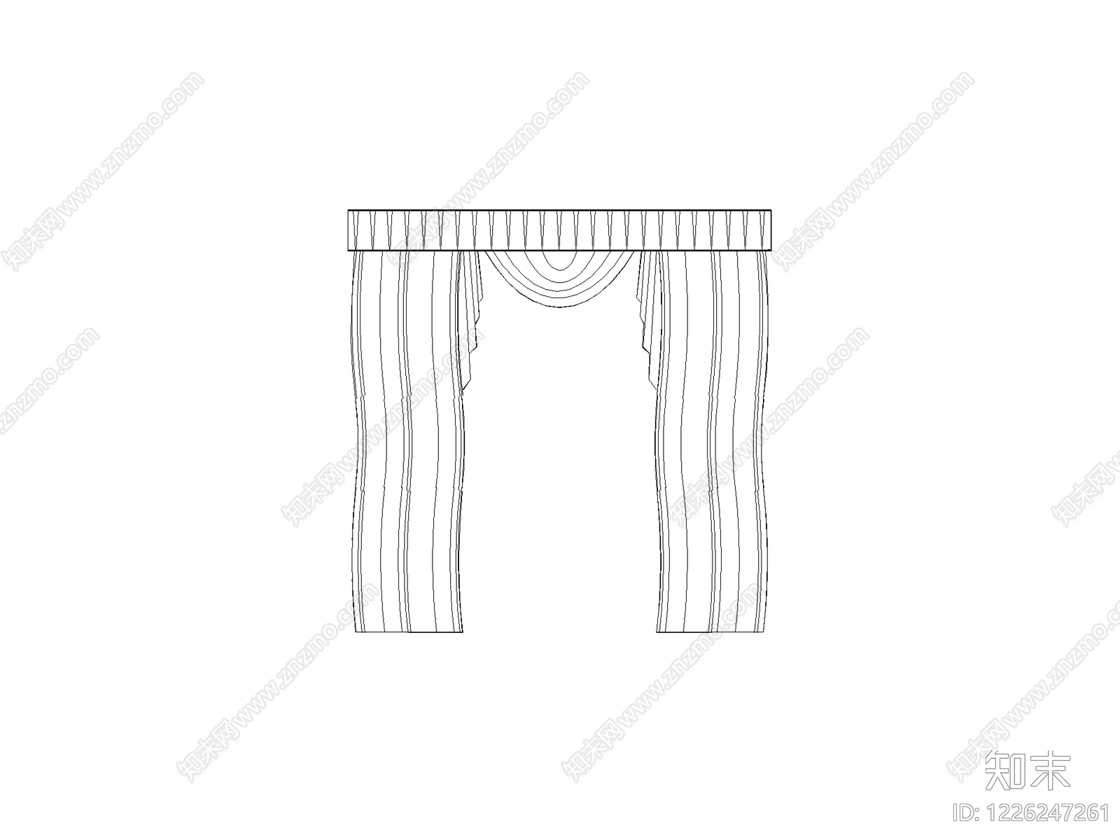 窗帘cad施工图下载【ID:1226247261】