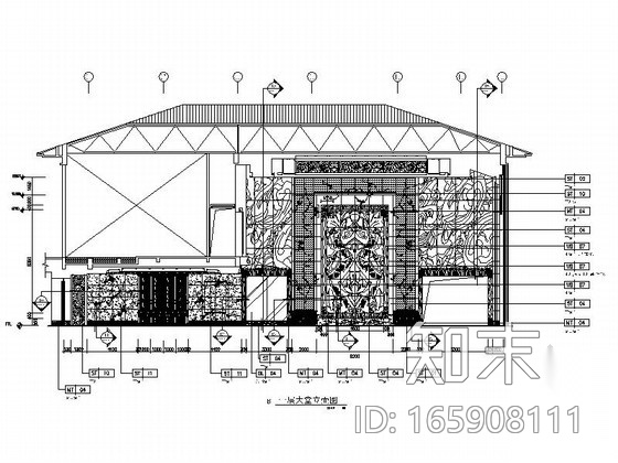 [东莞]度假村高档五星级酒店大堂装修施工图（含效果）cad施工图下载【ID:165908111】