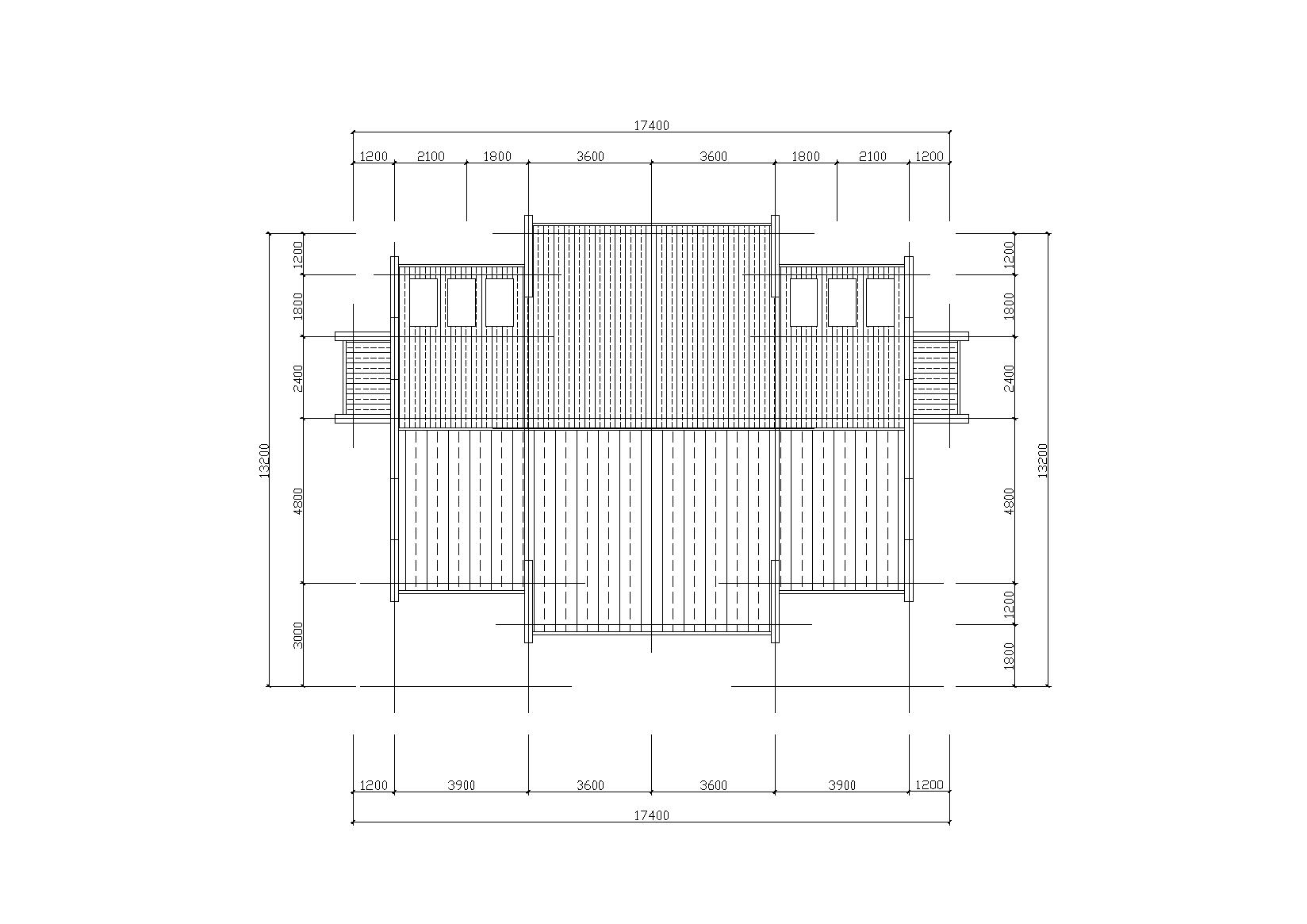 皖南农村二户并联式小康住宅建筑施工图（带效果图）cad施工图下载【ID:166702138】