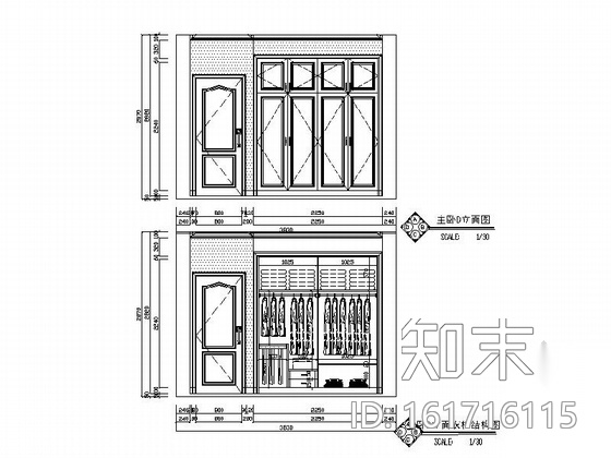 [长沙]生态新城欧式风格两居室装修图cad施工图下载【ID:161716115】