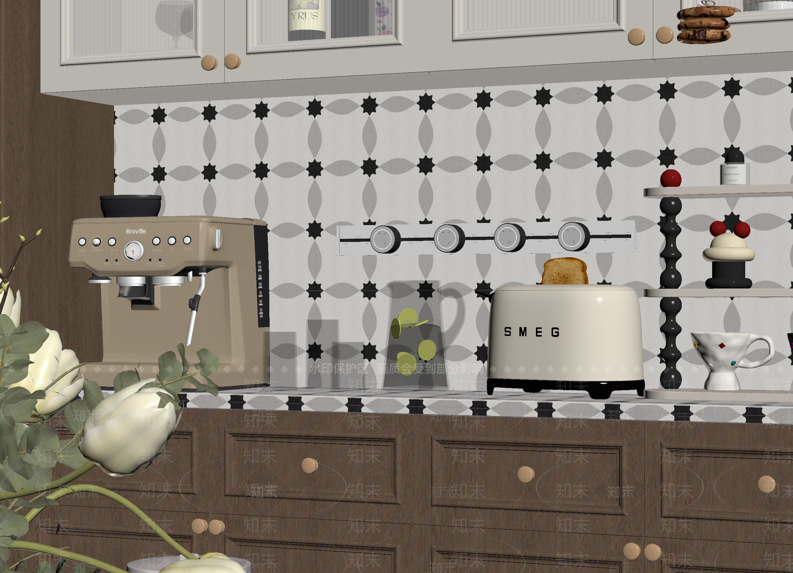 法式开放式厨房3D模型下载【ID:1214737793】