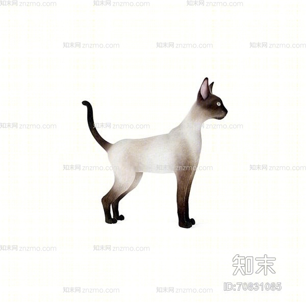 白色猫3D模型下载【ID:70831085】