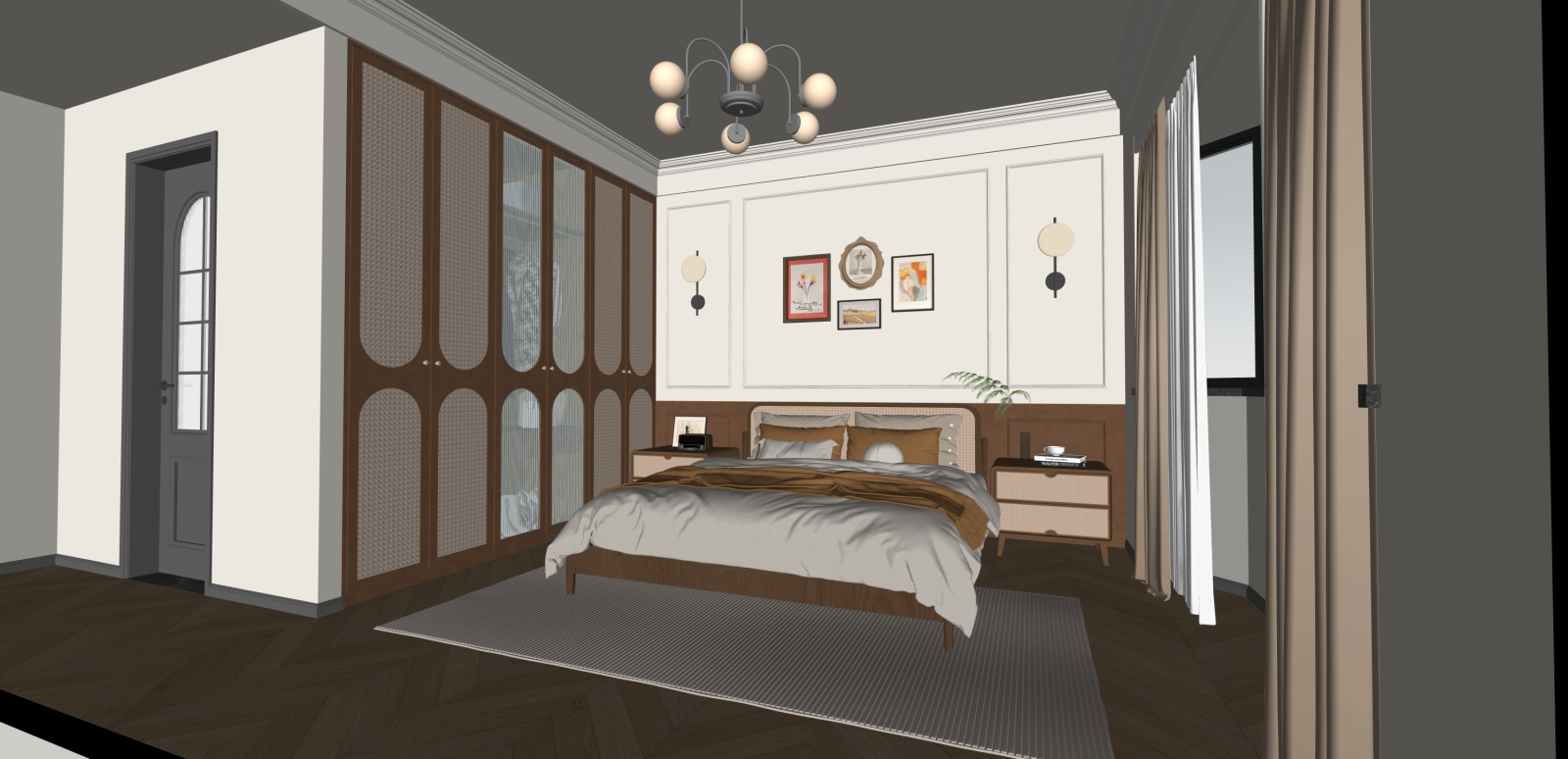 法式家居卧室SU模型下载【ID:1216053800】