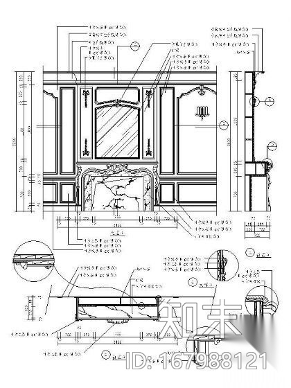 西式造型墙详图Ⅰ施工图下载【ID:167988121】