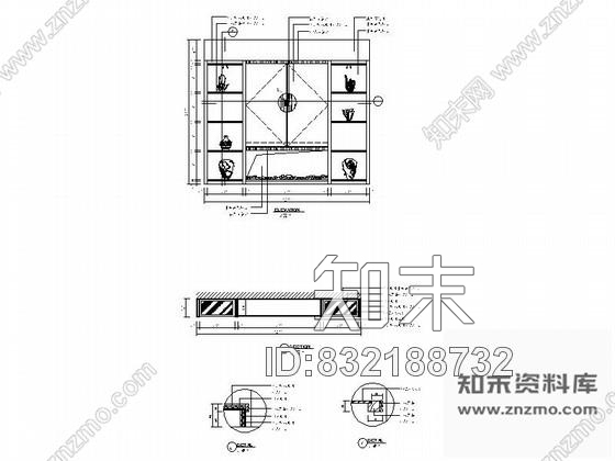 图块/节点现代居室餐厅3立面详图cad施工图下载【ID:832188732】