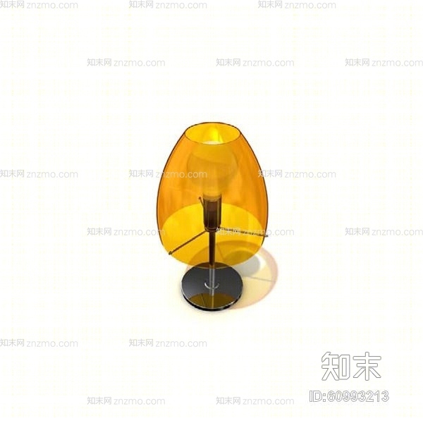 现代黄色玻璃台灯3D模型下载【ID:60993213】