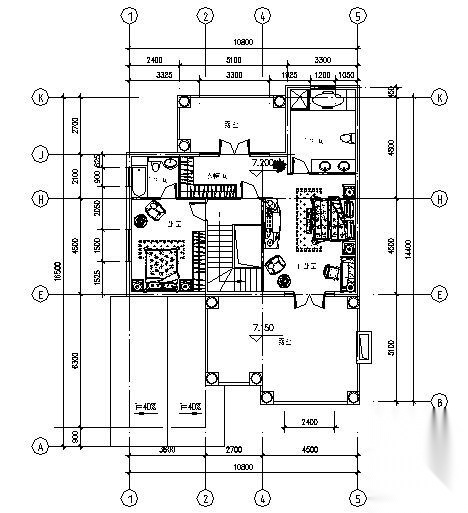 某三层山体别墅建筑方案图cad施工图下载【ID:149922146】