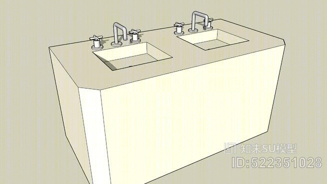 双水槽-私人厕所SU模型下载【ID:522351028】