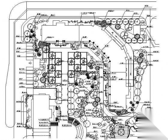 某小区绿化设计总平面cad施工图下载【ID:161116115】