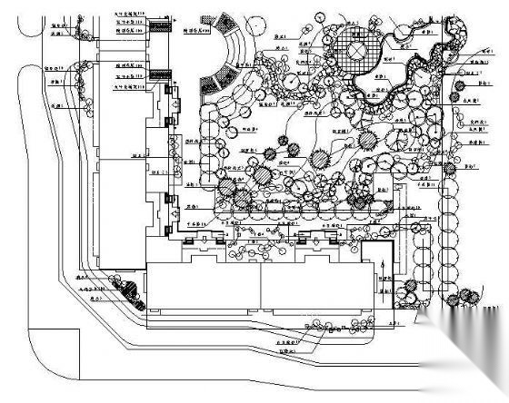 某小区绿化设计总平面cad施工图下载【ID:161116115】