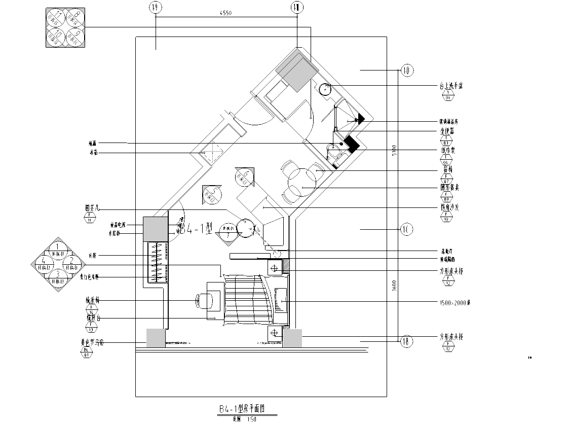 [上海]某公寓住宅样板房户型施工图cad施工图下载【ID:160475174】