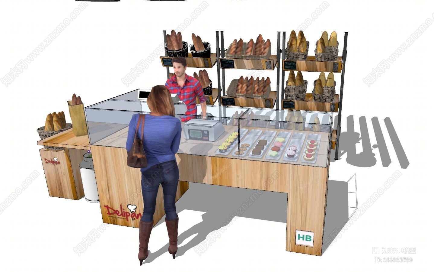 现代面包店SU模型下载【ID:643865589】