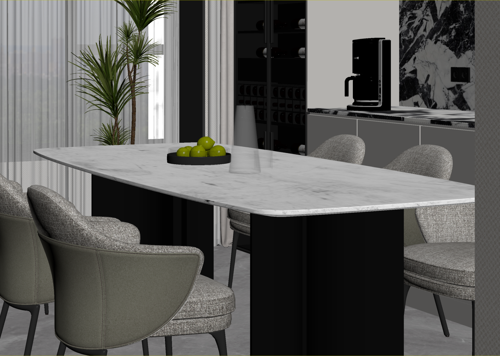 现代茶水间3D模型下载【ID:1214376290】