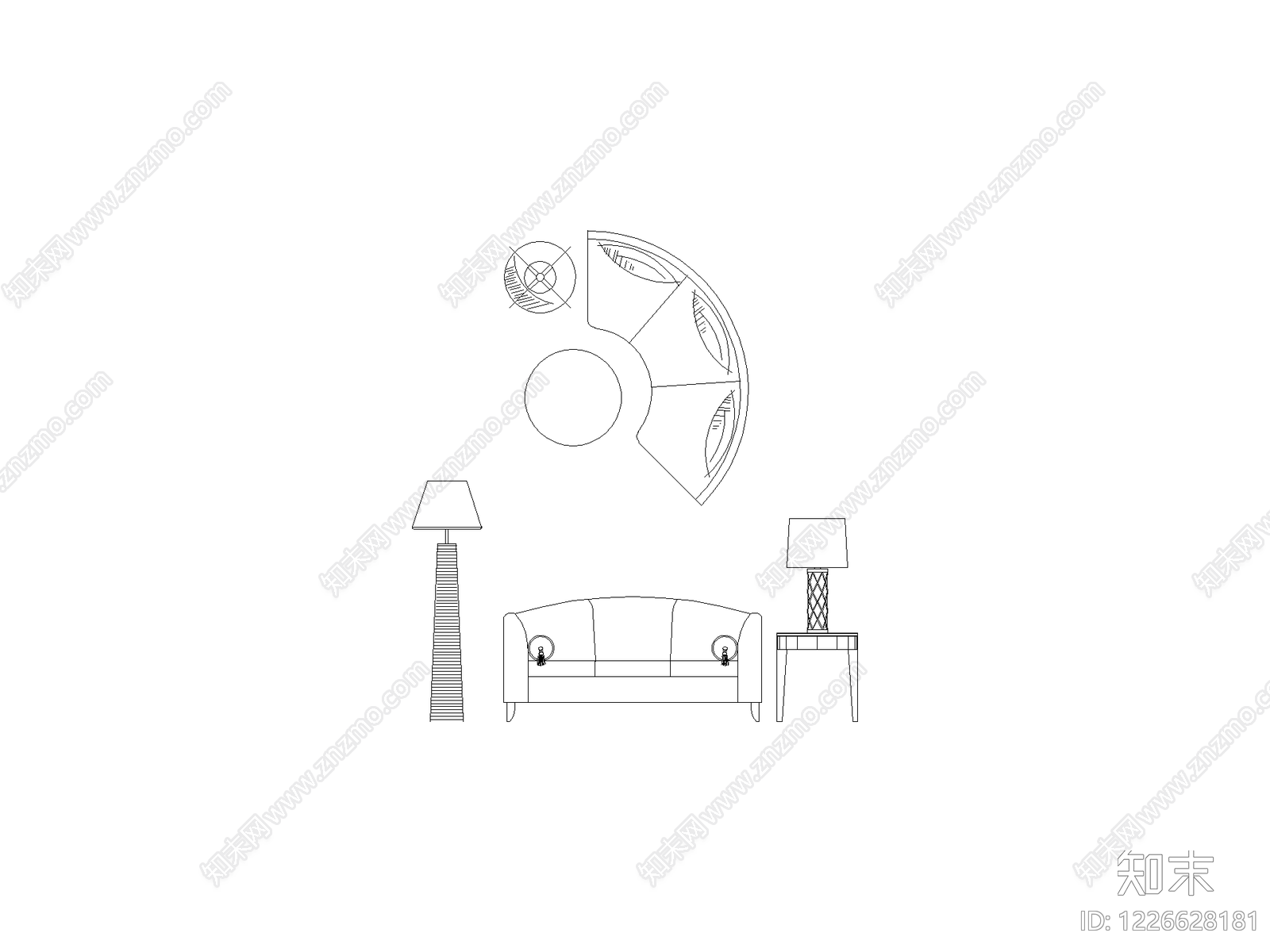 现代,意式沙发CAD图纸