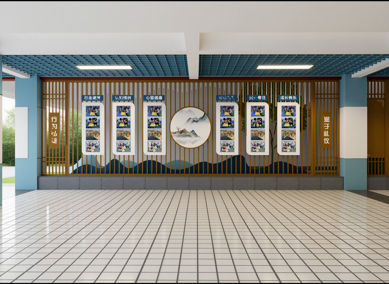 现代学校展厅3D模型下载【ID:1214711185】