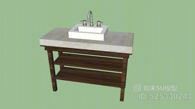 乡村浴室水槽SU模型下载【ID:525330248】